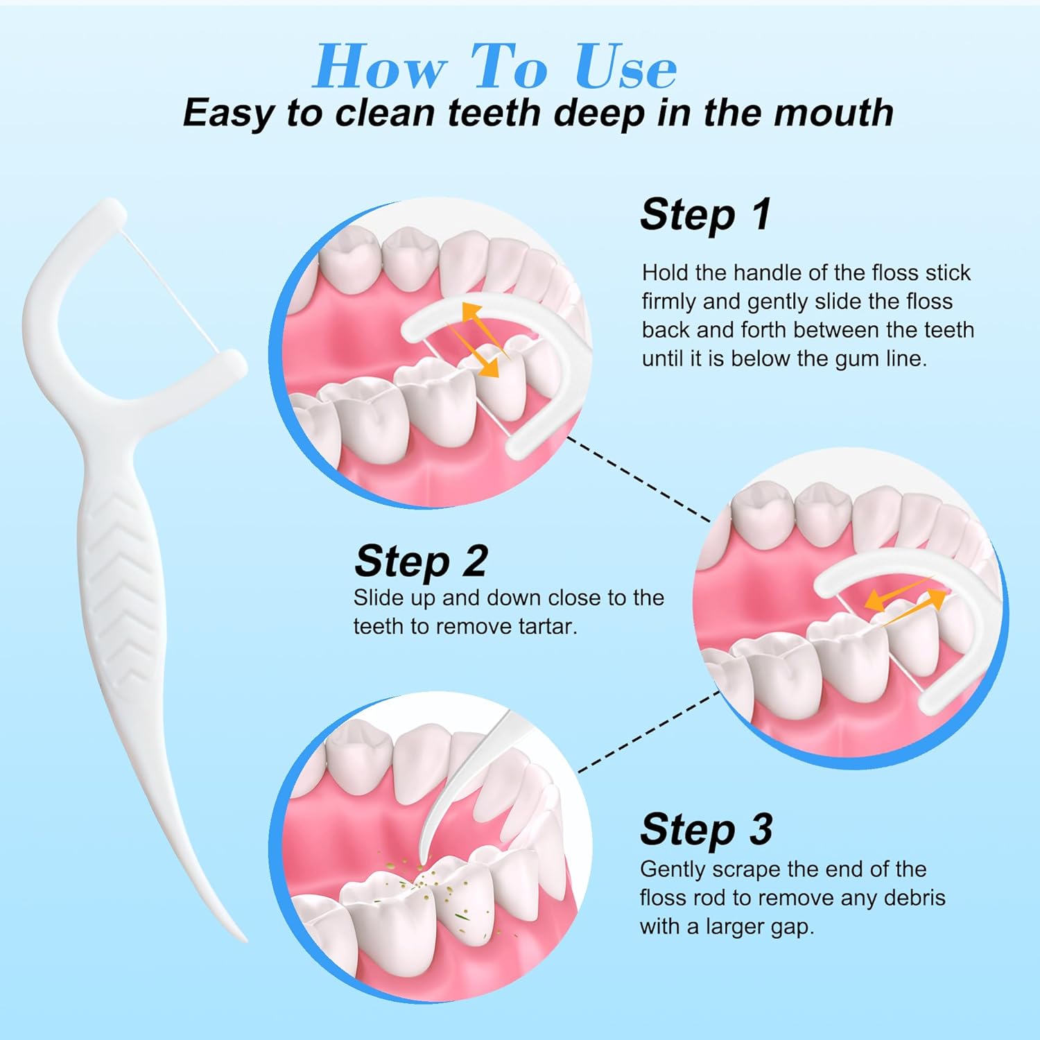 Individually Wrapped Dental Floss Picks, Zueloar Floss Singles Case,50 Count Tooth Flossers for Travel Hotel Restaurant Party Office Car, Oral Care and Clean Teeth for Adults Kids (50)