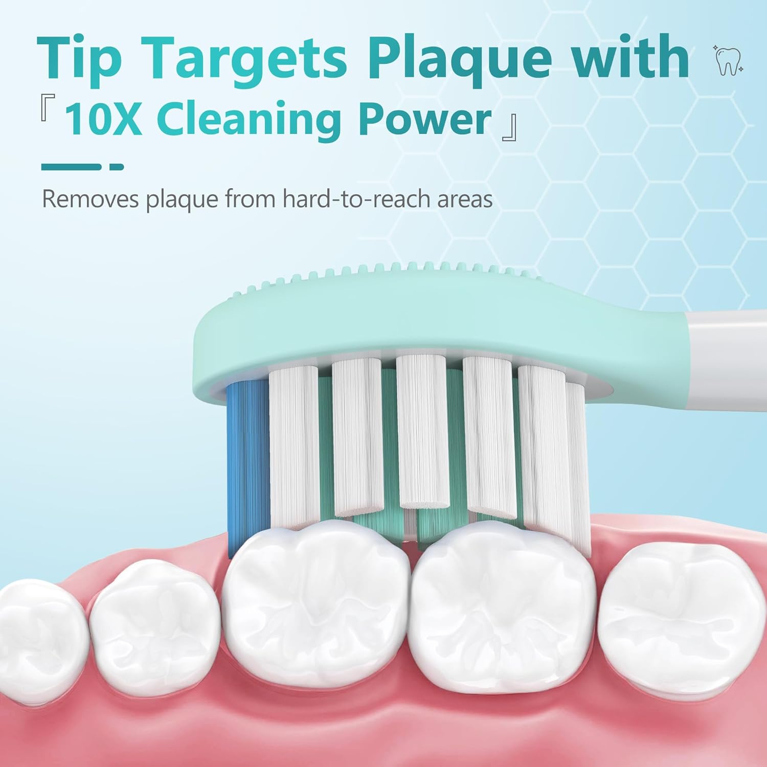 Replacement Toothbrush Heads for Philips Sonicare Electric Toothbrush, 2-in-1 Tongue Cleaner, 8 Pack, Mint Green,Suitable for Philips Sonicare Heads, C2, C1, C3, W1, W2, W3, G1, G2, G3