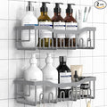 EUDELE Shower Caddy 2 Pack, Adhesive Shower Organizer for Home Decor & Kitchen Storage, No Drilling, Rustproof Stainless Steel Bathroom Shelf Organizer