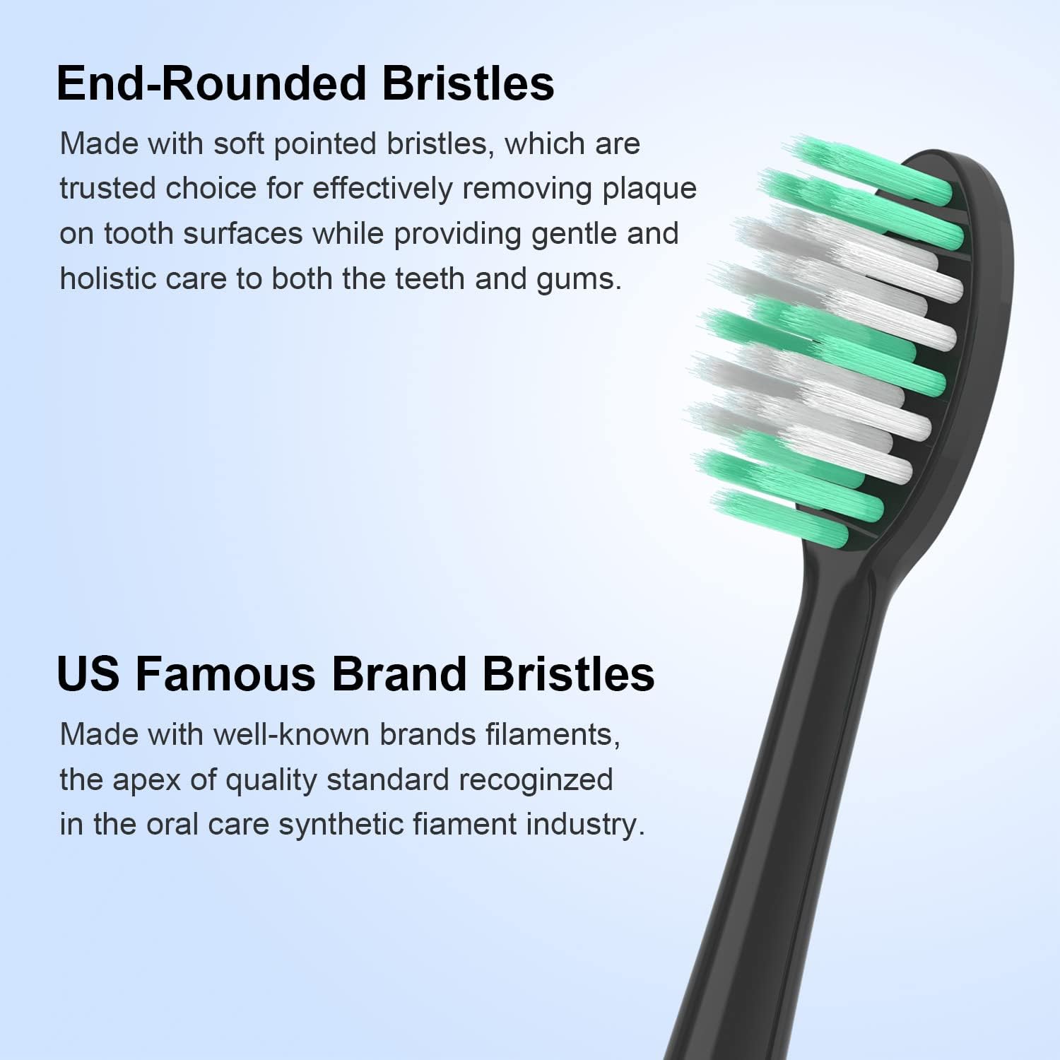 Replacement Toothbrush Heads 10 Pack Compatible with AquaSonic Black Series for Vibe Series Black Series pro, and for Duo Series pro Electric Toothbrush,Soft Balck