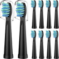 Replacement Toothbrush Heads Compatible with TEETHEORY Sonic and Fairywill Toothbrush - Electric Brush Heads Replacement for FW-507/508/515/551/917/959/D1/D3/D7/D8/2011, 10 Pack, Black