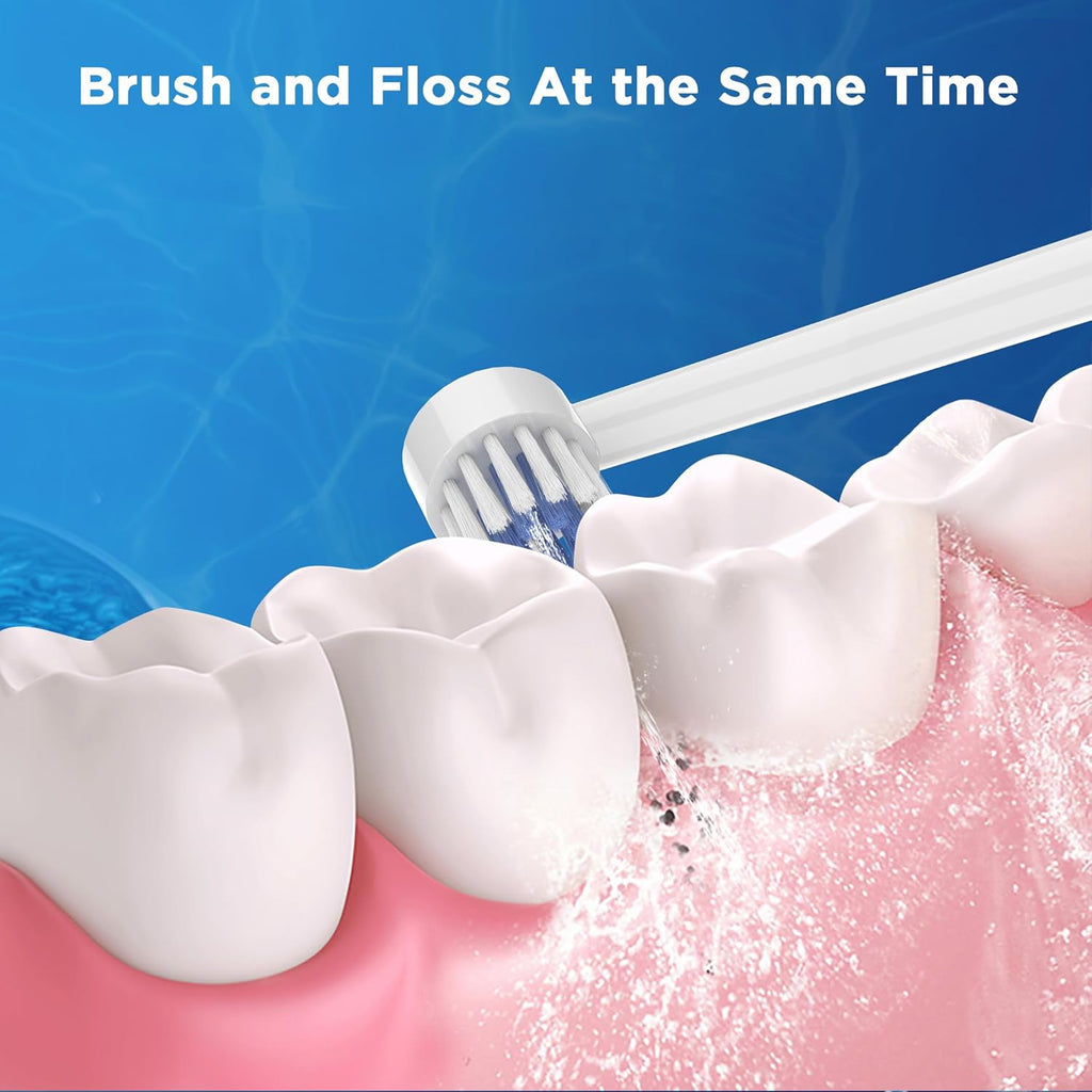 Replacement Tips for Waterpik Water Flosser (6 Brush Head Tips & Storage Case Bundle)