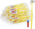 Yellow Disposable Toothbrushes with Toothpaste - Pack of 100,Individually Wrapped Single Use Travel Toothbrushes Kit Bulk for Homeless,Guests,Hotel,Dentist