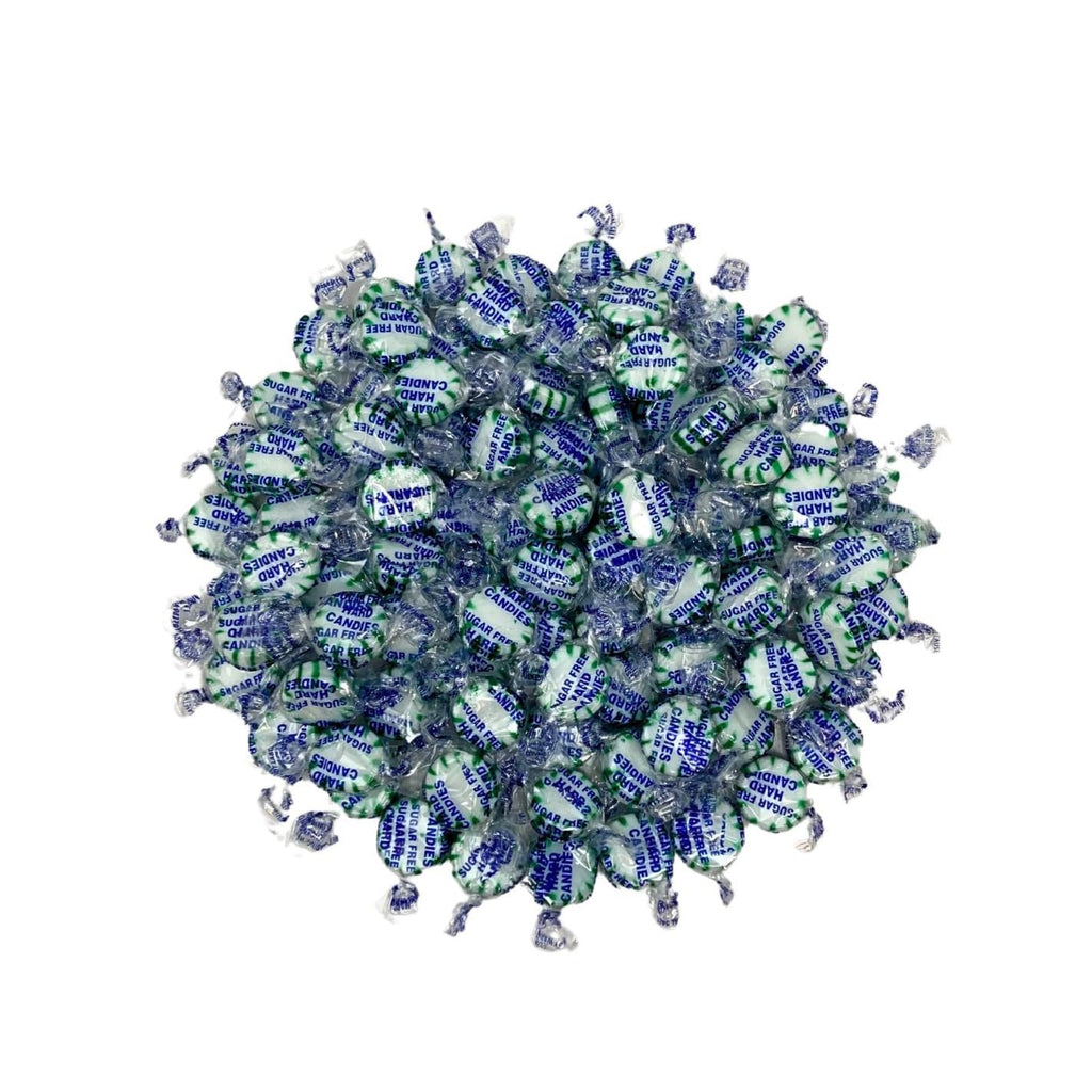 Holiday Sugar Free Spearmint Mints Hard Candy - 1 lb Bulk Bag Individually Wrapped Keto And Diabetic Friendly Gourmet Spearmint Flavored Candies (16oz)