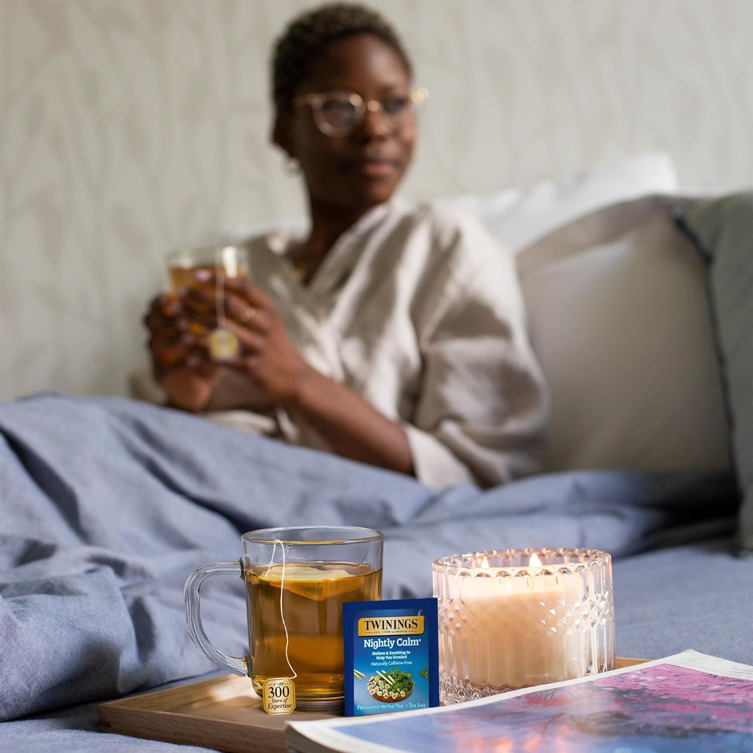 Twinings Nightly Calm Herbal Tea Individually Wrapped Bags, 20 Count (Pack of 6), Spearmint & Lemongrass, Naturally Caffeine-Free, Enjoy Hot or Iced, 120 Teabags