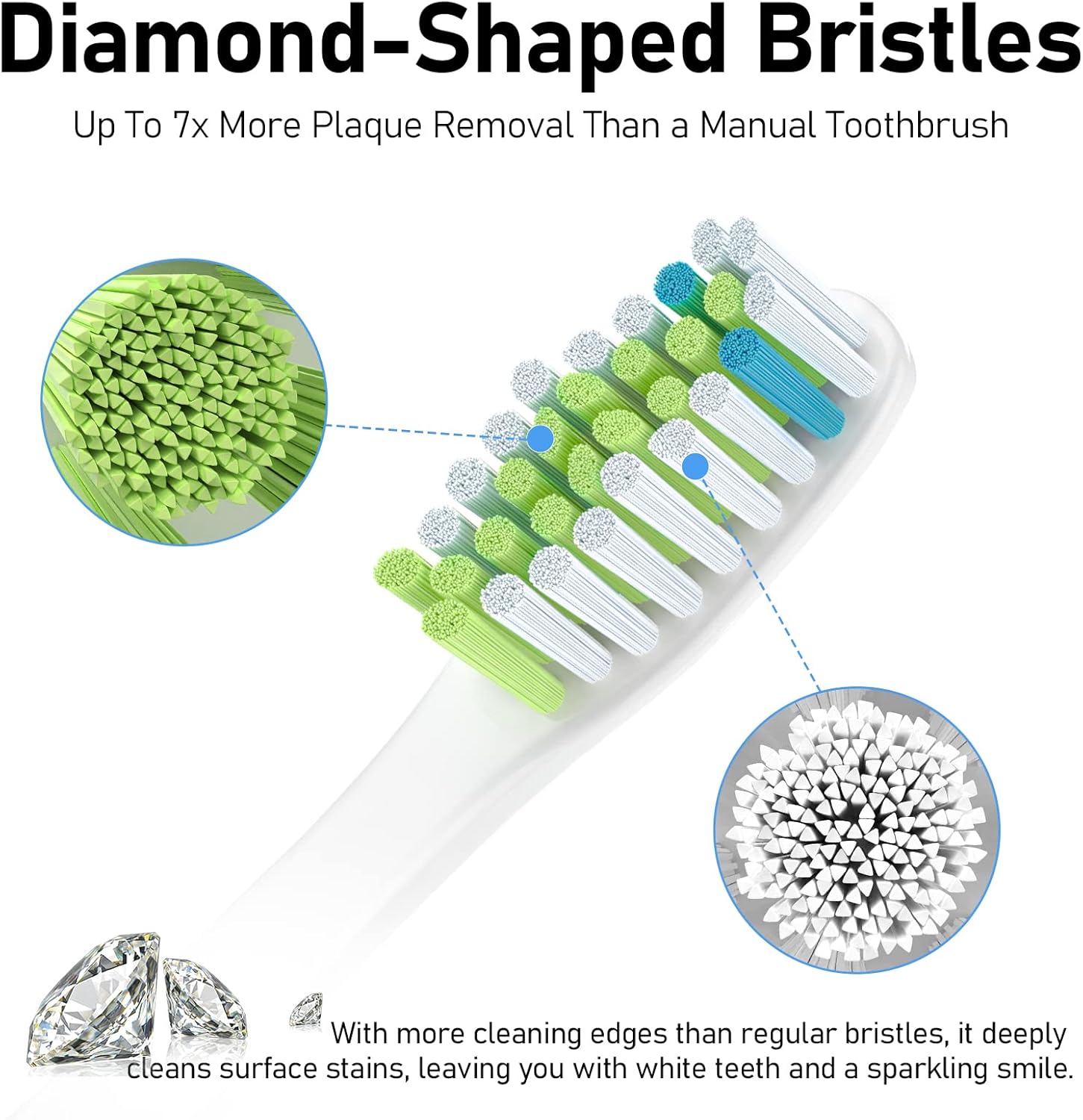 Replacement Toothbrush Heads for Ultra Plaque Control & Whitening, Diamantine-Clean Brush Heads Compatible with Philips Sonicare Electric Toothbrush, 4 Pack