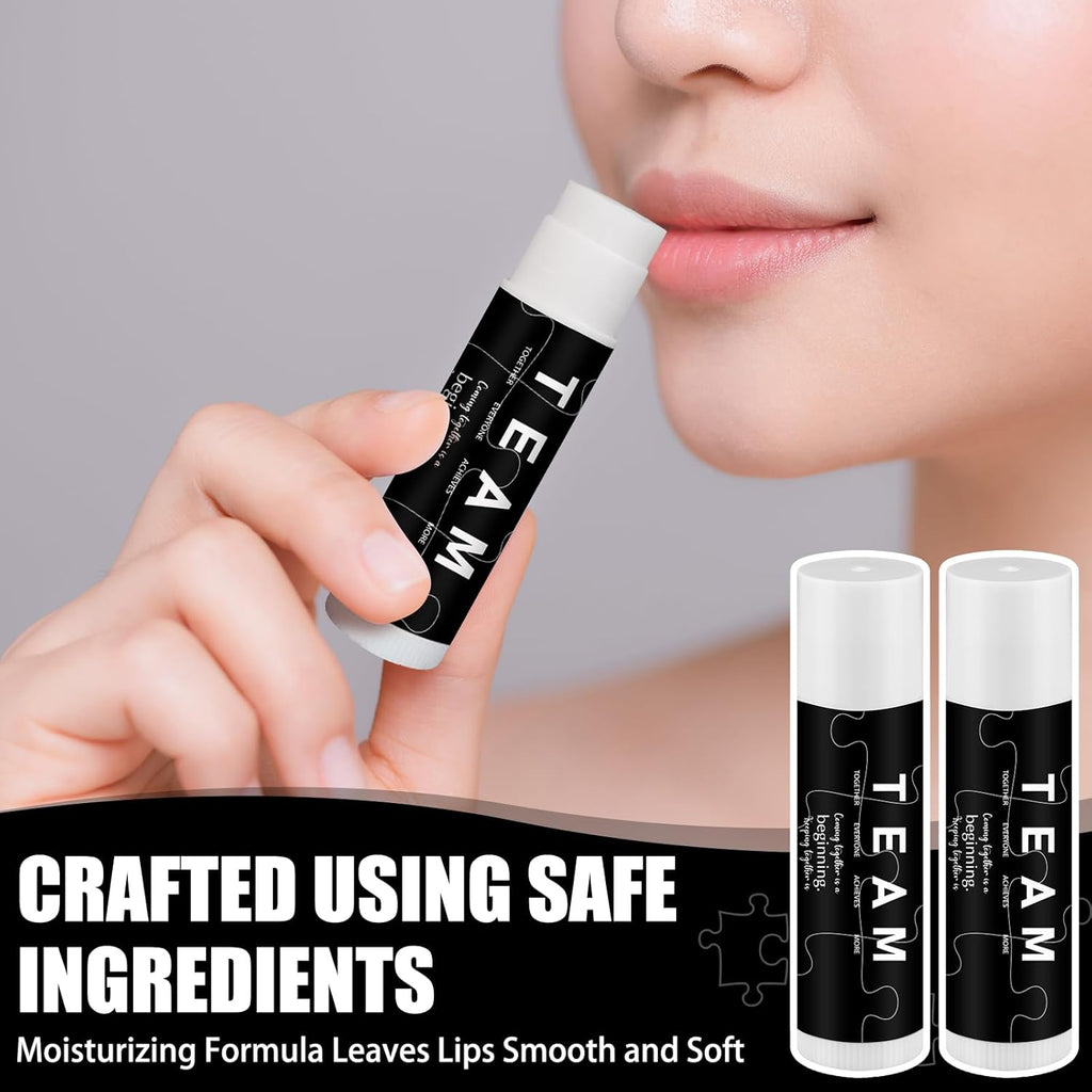 30 Pack Christmas Employee Appreciation Gift Lip Balms Bulk Staff Teacher Team Volunteer Thank You Gift Thanksgiving Christmas Appreciation Party Favor for Women Men(Team,Black)