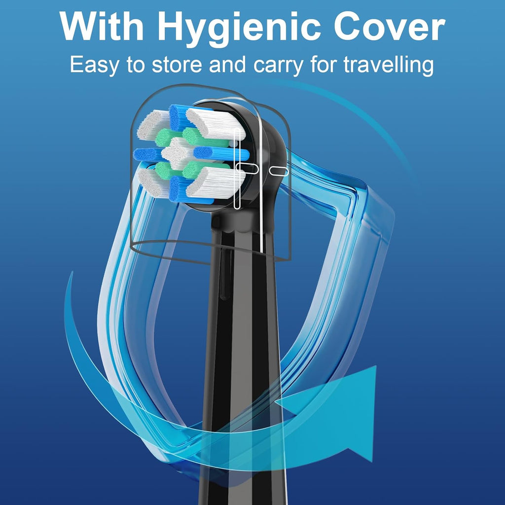 IO Replacement Heads Compatible with Oral b IO 2/3/4/5/6/7/8/9/10 Series Electric Toothbrush, Brush Heads Refills Compatible with Oral B IO for Teeth Clean (6 Black/White)