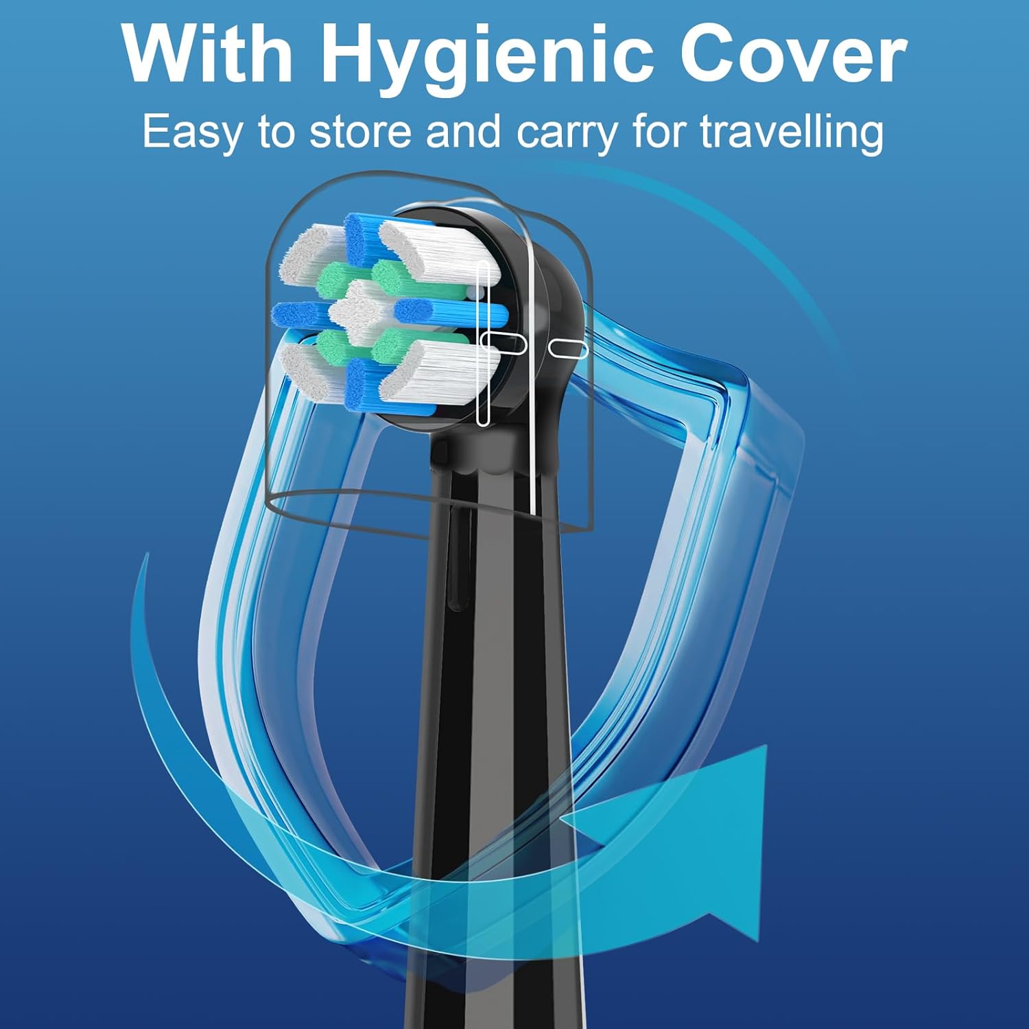 IO Replacement Heads Compatible with Oral b IO 2/3/4/5/6/7/8/9/10 Series Electric Toothbrush, Brush Heads Refills Compatible with Oral B IO for Teeth Clean (6 Black/White)