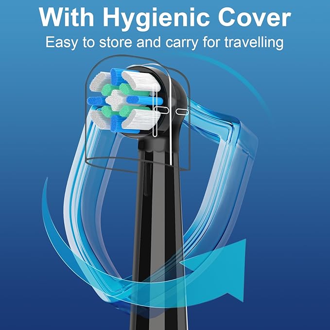 8 Pcs iO Replacement Heads Compatible with Oral B iO 2/3/4/5/6/7/8/9/10/Deep Clean Series Electric Toothbrush, IO Toothbrush Heads, Brush Heads with Medium-Hard bristles Care Your Teeth (Black)