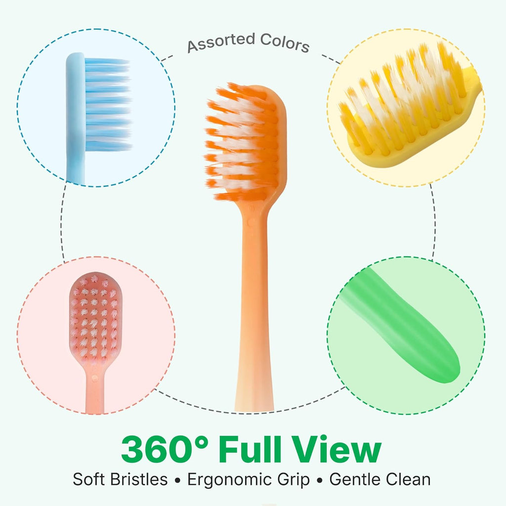 100 Pack Premium Disposable Toothbrushes Bulk – Individually Wrapped Soft Bristle Toothbrushes for Travel, Hotel Guest, Donation, Kids, Adults – Single Use, Family & Emergency Hygiene