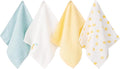 Baby Washcloths 4 Pack 100% Cotton Soft and Absorbent Terry Wash Cloths Wipes for Face Hand Body Burp Rag for Sensitive Skin Newborns Infants Toddlers 10" x 10"