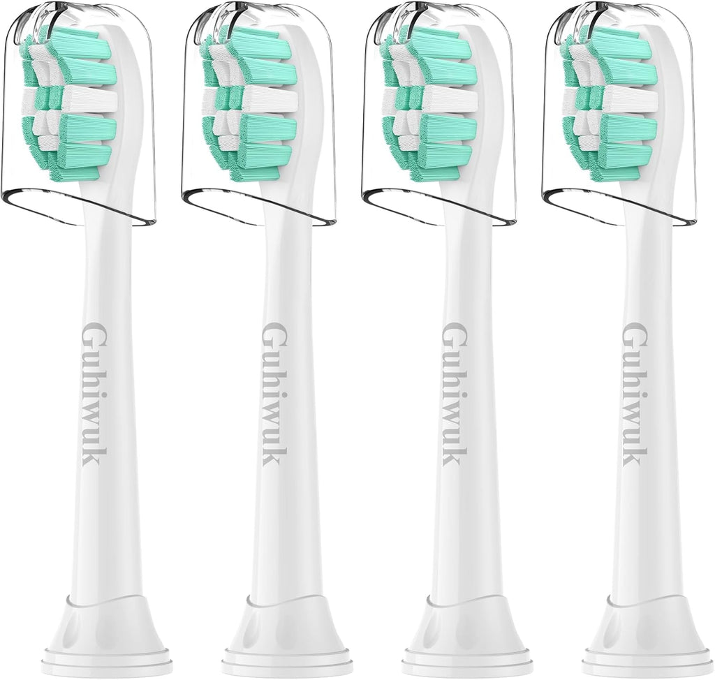 Toothbrush Heads for Philips Sonicare Replacement Heads, C2 Brush Head Compatible with Phillips Sonicare Click-on 4100 5100 6100 Electric Toothbrush, 4 Pack, White