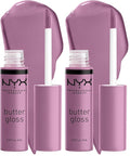 NYX PROFESSIONAL MAKEUP Butter Gloss, Non-Sticky Lip Gloss - Marshmallow (Muted Lilac) (Pack of 2)