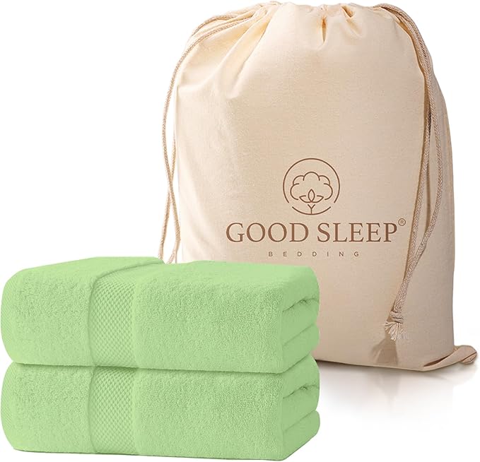 100% Cotton Bath Towels, Pack of 2 Towels for Bathroom, Luxury 700 GSM Bath Towel, Highly Absorbent Bathroom Towel Set, 30 x 60 Inches Large Bath Towels, Super Soft & Quick Dry Towel Set, Sage