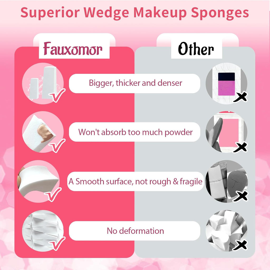 216 Pcs New Makeup Sponges Wedges for Face Foundation, Latex-Free Triangle Cosmetic Make Up Sponge for Flawless Application and Blending, Beauty Blender for All Skin Types with Four Pouches
