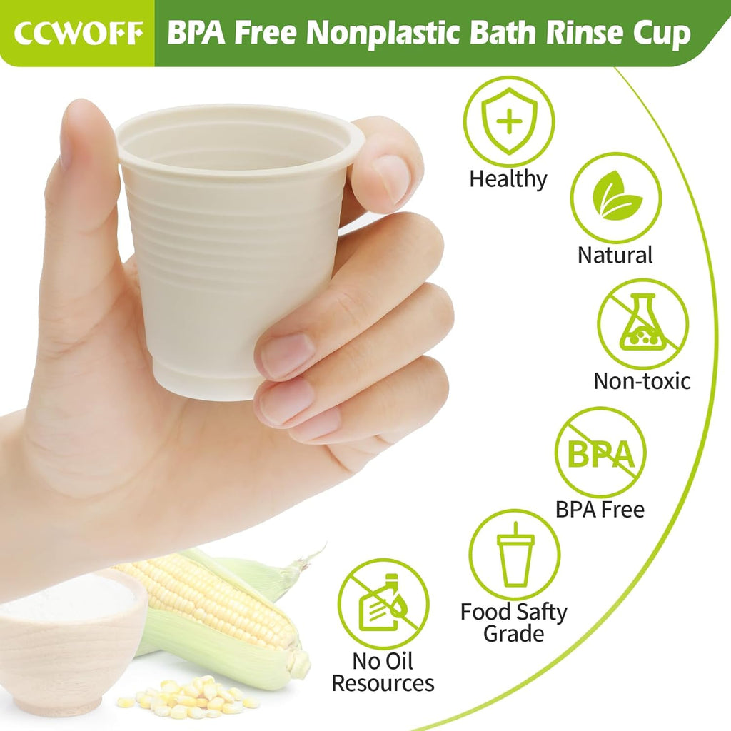 [500 Pack 3 oz Bathroom Cups, 100% Compostable Cups, Biodegradable Eco Friendly Cups, Mouthwash Cups for Rinsing Mouth, Shot Cups Disposable for Tasting, Drinking, Party and Events