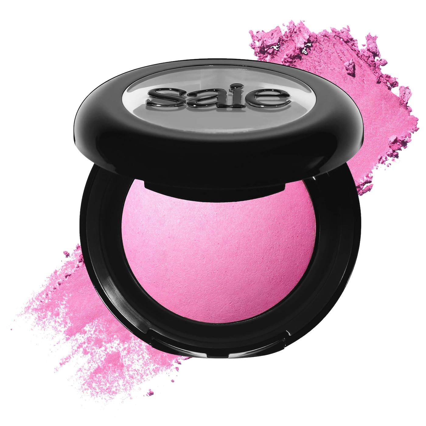Saie SuperSuede Baked Blush - Talc-Free Powder Blush for Cheeks Infused with Hyaluronic Acid, Glycerin + Squalane - Hydrating Face Makeup for a Natural, Diffused Flush of Color - Bella (0.1 Ounce)