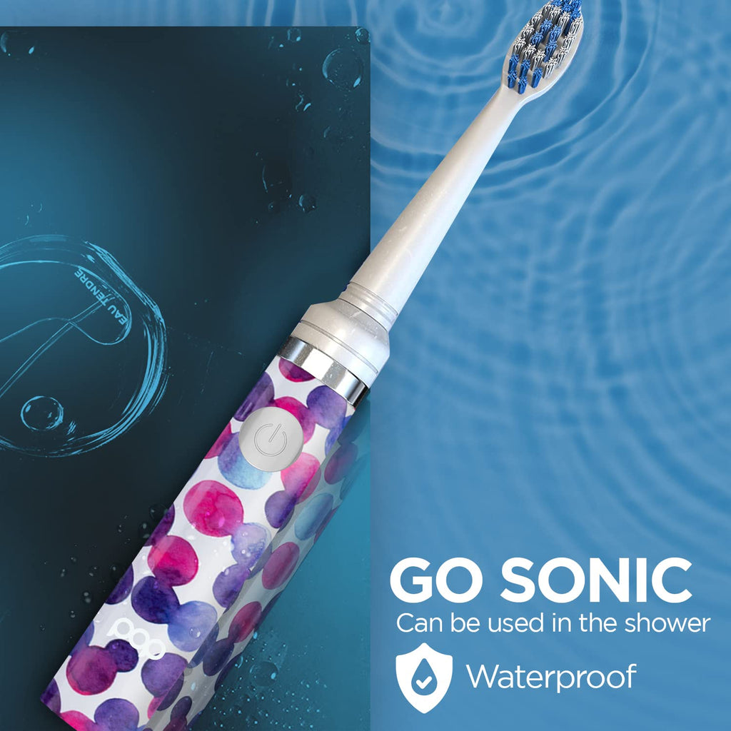 Pop Sonic Electric Toothbrush (Purple Bubble) - Travel Toothbrushes w/AAA Battery | Kids Electric Toothbrushes with 2 Speed & 15,000-30,000 Strokes/Minute, Dupont Nylon Bristles