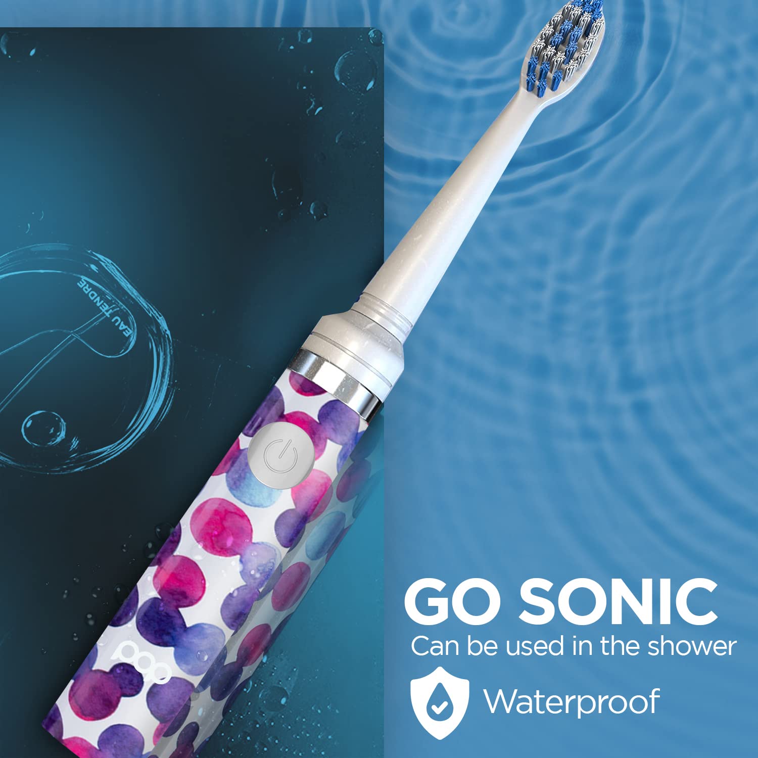 Pop Sonic Electric Toothbrush (Purple Bubble) - Travel Toothbrushes w/AAA Battery | Kids Electric Toothbrushes with 2 Speed & 15,000-30,000 Strokes/Minute, Dupont Nylon Bristles