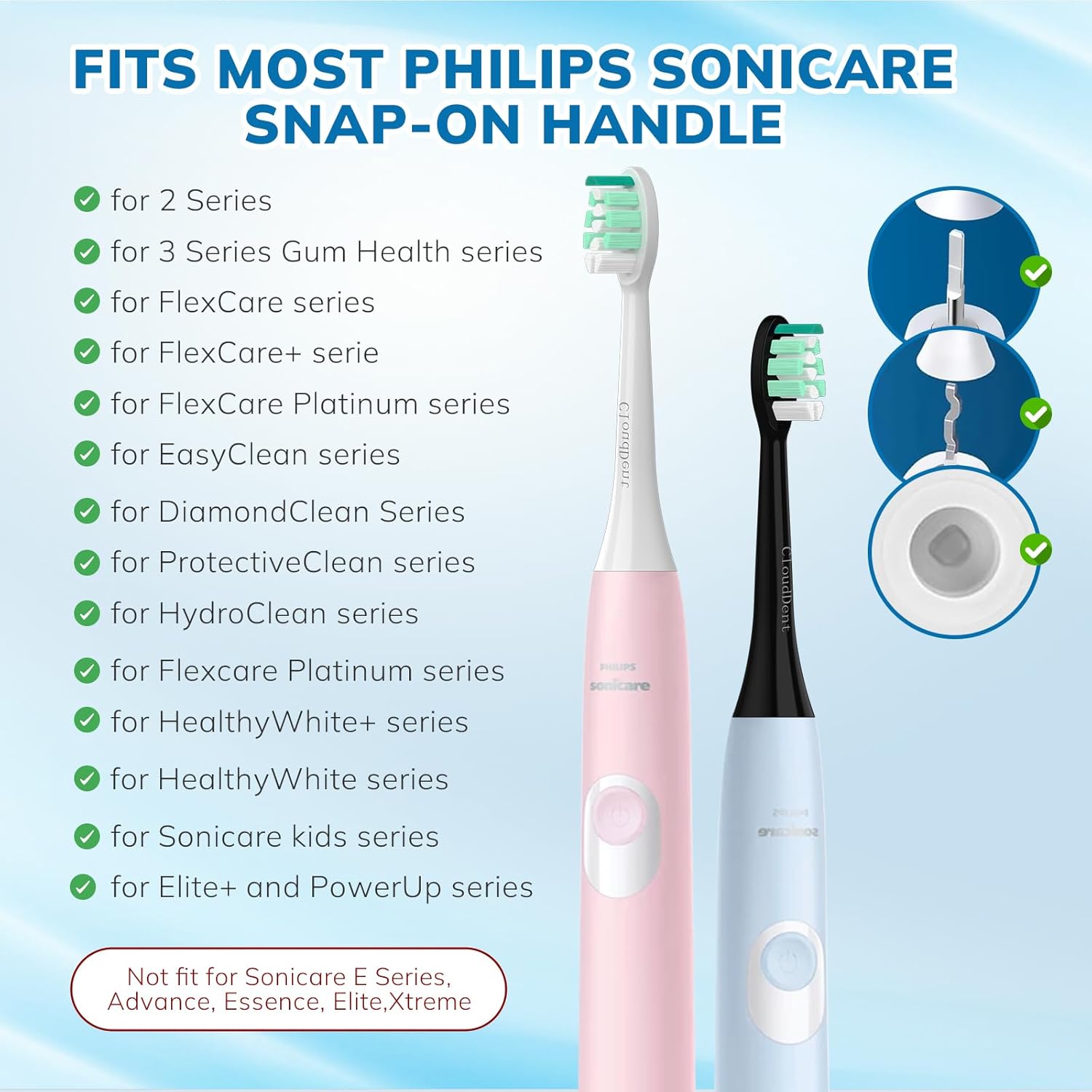 Replacement Toothbrush Heads Compatible with Philips Sonicare：16 Pack Soft Replacement Electric Brush Head for 4100 5100 6100 HX9023/65 W Optimal Control Snap-on System（B&W）