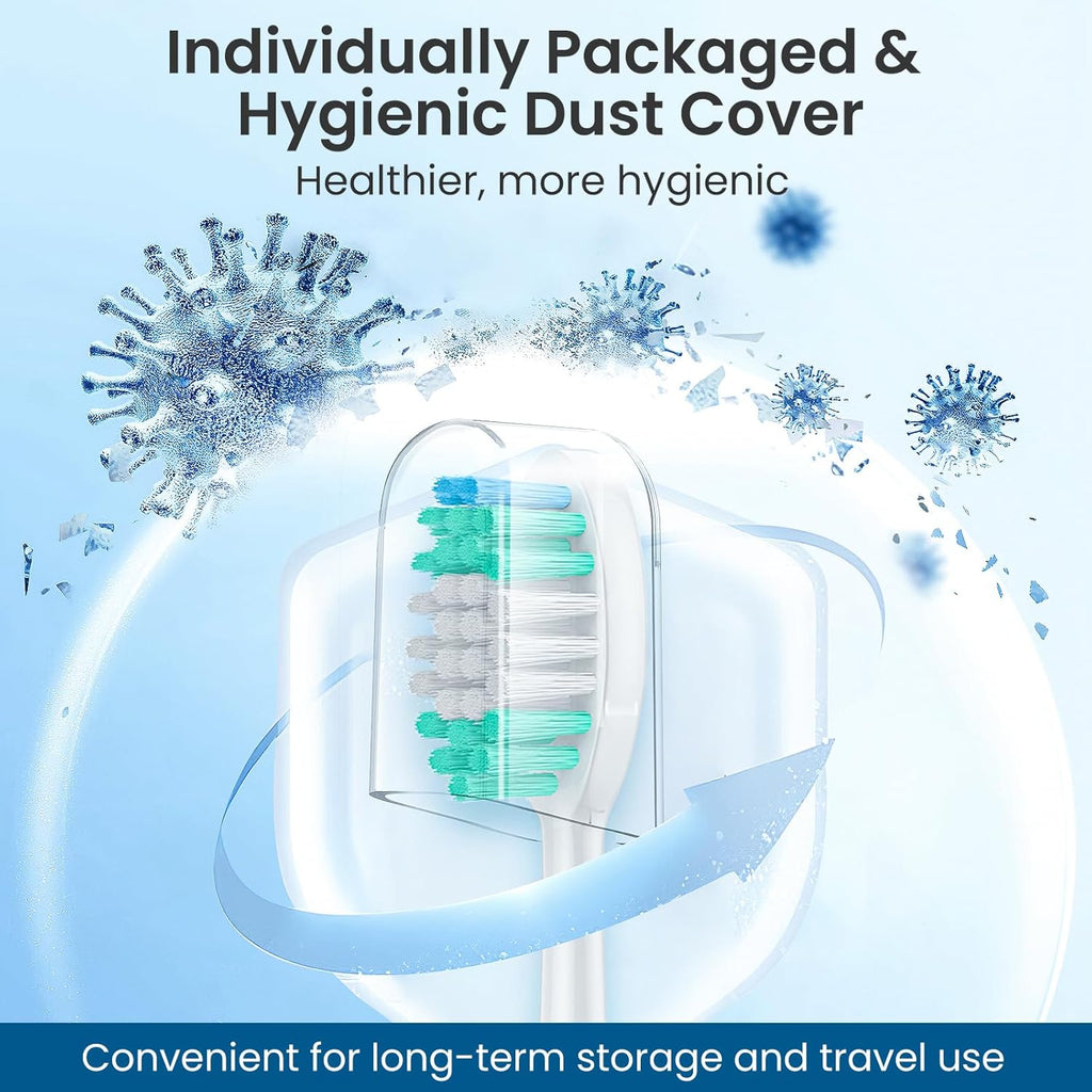 Replacement Toothbrush Heads 10 Pack Compatible with AquaSonic Black Series, Vibe Series Electric Toothbrush, White