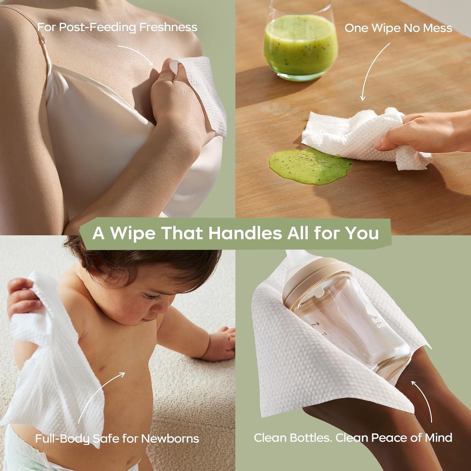 Bc Babycare Cloud Moist Baby Wipes, Thick & XL, 99% Water, Ultra-Hydrating, Unscented, Hypoallergenic for Sensitive Skin, Biodegradable, 12 Flip-Top, 960 Count