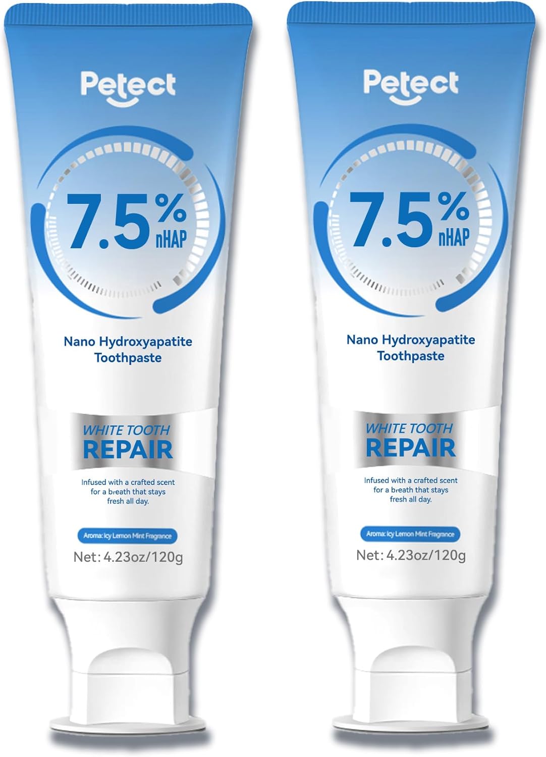 Hydroxyapatite Toothpaste 2-Pack, ICY Melon Mint Flavor, Enamel Protection Formula, Tooth Strengthening, Fresh Breath, Daily Use for Oral Health