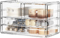 ZHIAI Stackable Storage Drawers, Acrylic Bathroom Counter Organizer Clear Makeup Organizers for Vanity, Kitchen Cabinets, Bathroom, Undersink, Home Organization and Storage (4 Drawers, Pattern D)