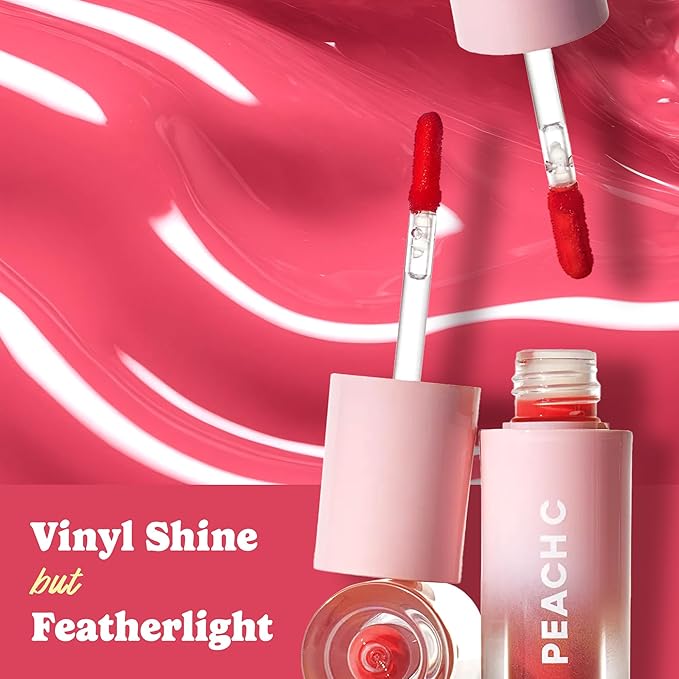 Peach C Jelly Beam Tint - Long Lasting Korean Lip Tint Stain Plumping Jelly Lip Gloss - Lightweight, Moisturizing & Buildable Lip Makeup Jelly Tint Blush with Vitamin E (Lucky Touch, 0.07 oz)