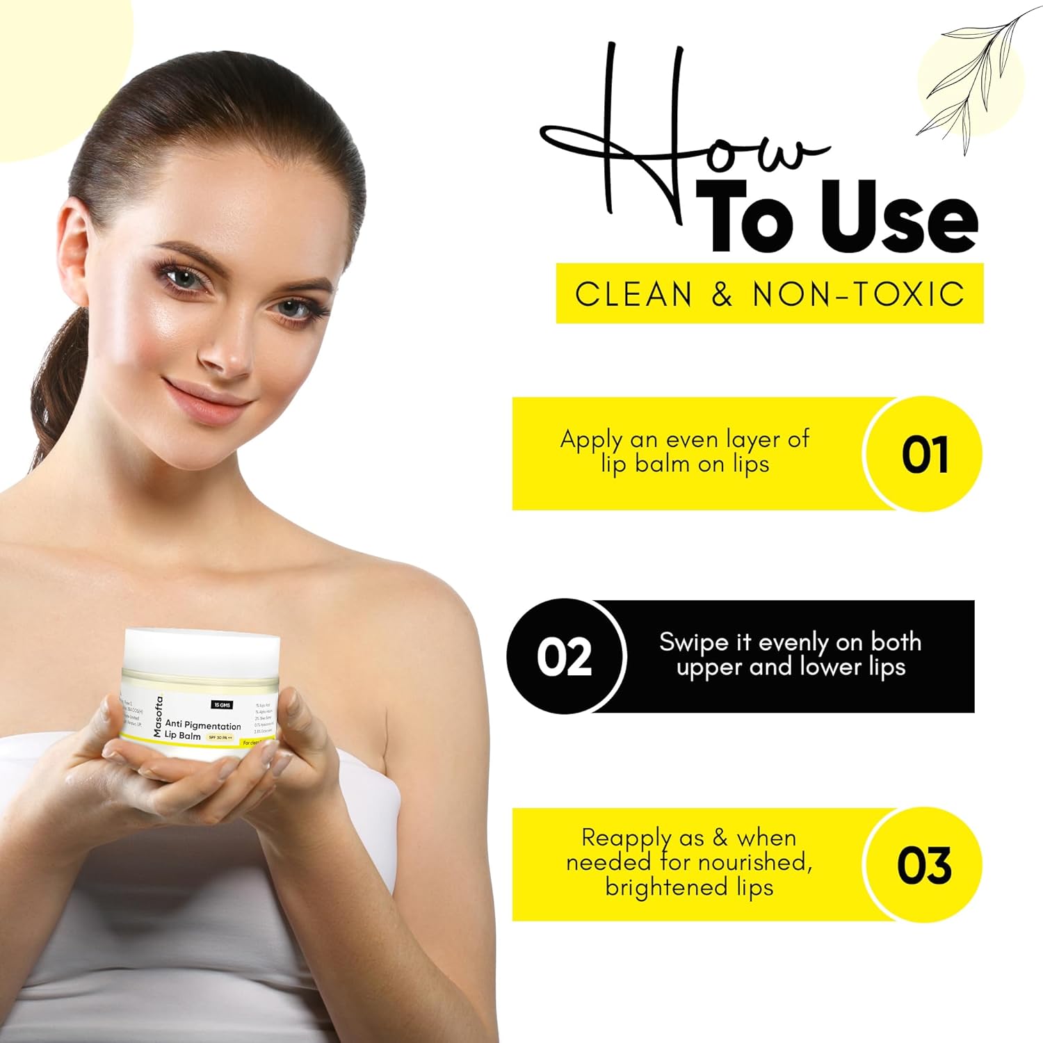 Shea Butter Lip Balm with Kojic Acid, Alpha Arbutin & Shea Butter for Smooth, Crack Free & Clear Lips, SPF 30 PA++, For Men & Women, 0.52 oz/15GMS