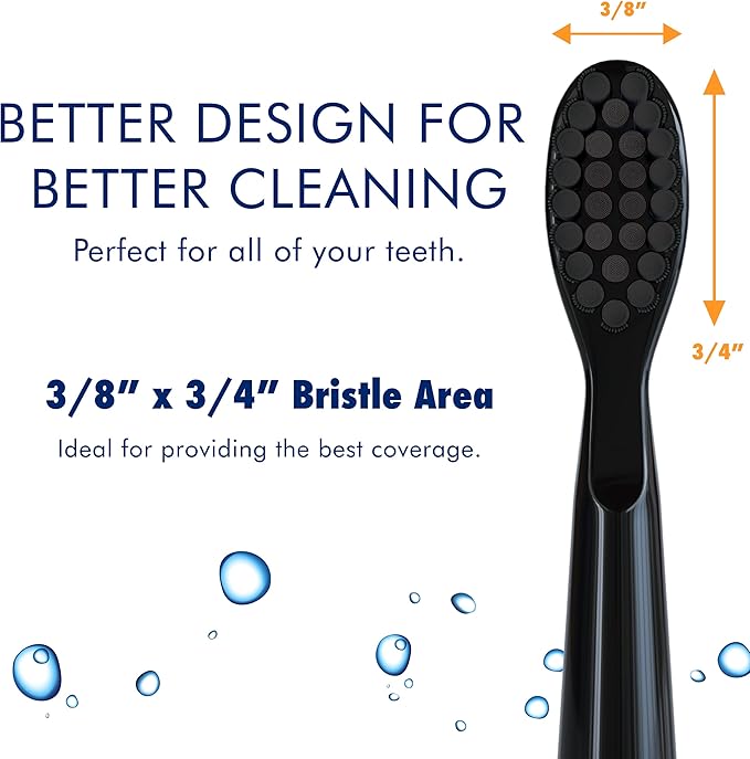 Sonic-FX Solo Electric Toothbrush w/ 10 Brush Heads + 1 Interdental, Charcoal Bristles, Rechargeable, Charging/Storage Base, 3 Brush Modes, Smart Timer, 2 Months Use on Full Charge, Blue Color