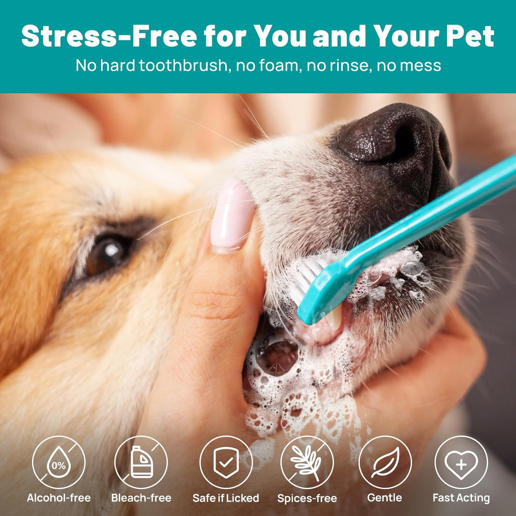 Dog Dental Care Finger Wipes - Teeth Cleaning Finger Wipes for Dog & Cats - Tooth Brushing Kit Dental Wipes for Dog - Reduces Plaque & Freshens Breath (100 PCS, Unscented)