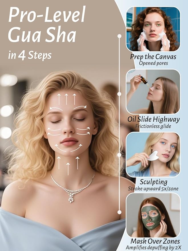 2Pcs Stainless Steel Gua Sha, Gua Sha Facial Tools for Face Sculpting, Metal Gua Sha Skin Care, Massage Gift for Women