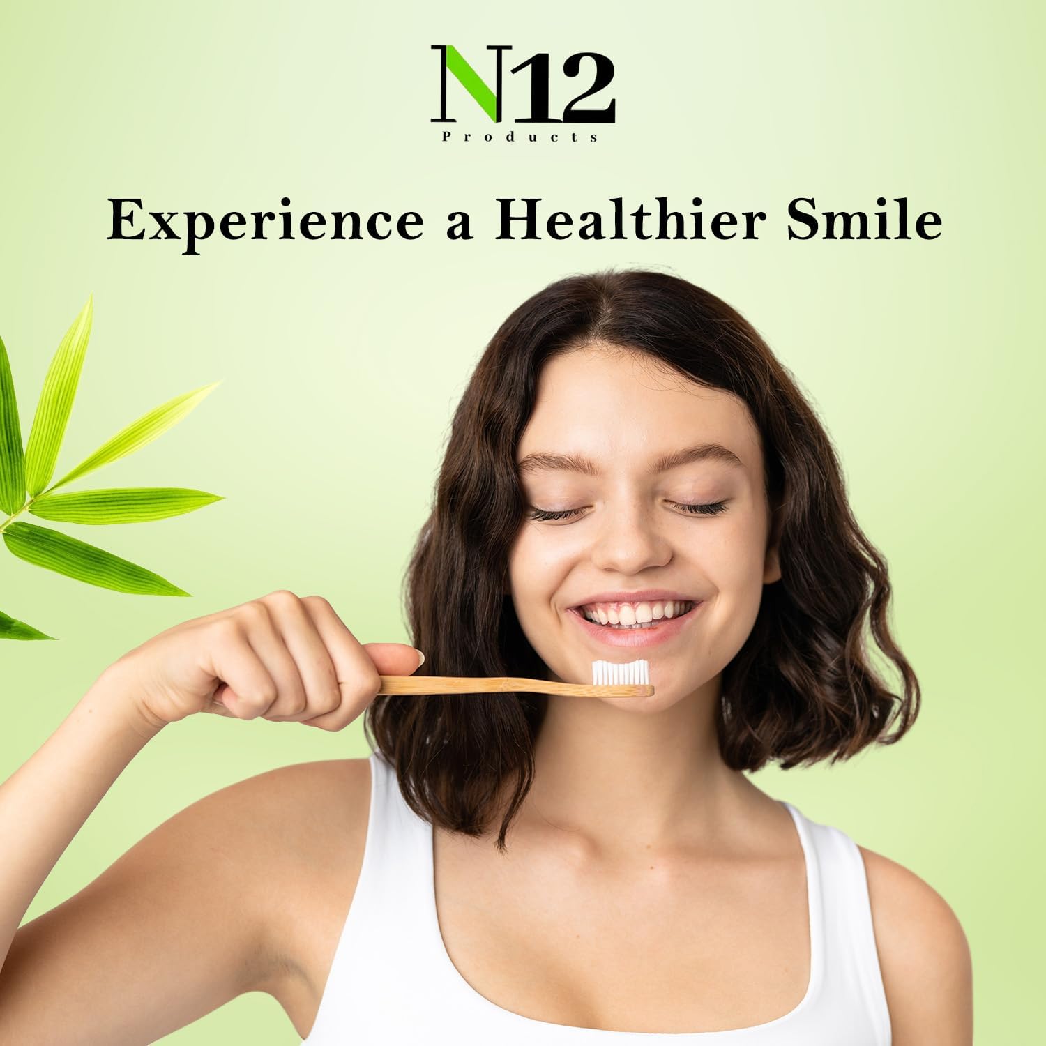 N12 Biodegradable Pack of 10 Bamboo Toothbrushes - Multicolored Charcoal BPA-Free Soft Bristol, Eco-Friendly, Sustainable Reusable Travel Tooth Brush