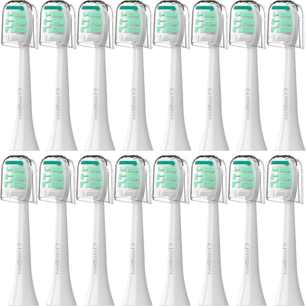 Replacement Toothbrush Heads Compatible with Philips Sonicare：16 Pack Soft Replacement Electric Brush Head for 4100 5100 6100 HX9023/65 W Optimal Control Snap-on System (White)