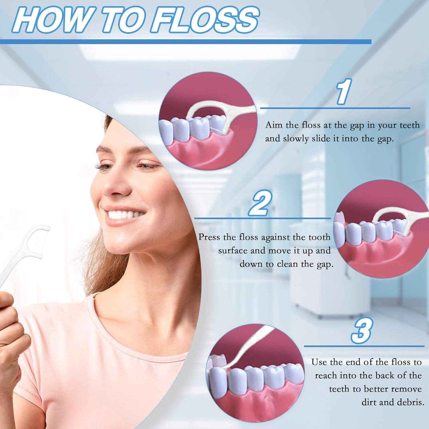 200 Count Tooth Floss Picks, Double Cleaning Tooth Picks Flossers with Bristles,Small Home Tooth Pick for Adult (200)