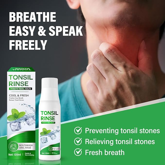 Tonsil Stone Remover, Natural Oral Rinse Liquid wihout Alcohol, Tonsil Stone Mouthwash to Help Soothe Tonsils, Fight Bad Breath