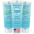 Bergman Kelly - Travel Size 2 in 1 Shampoo & Conditioner - 1 fl oz, 200 PK, Tropical Waterfall - Delight Your Guests w/Invigorating & Refreshing Shampoo Amenities - Small Hotel Toiletries in Bulk