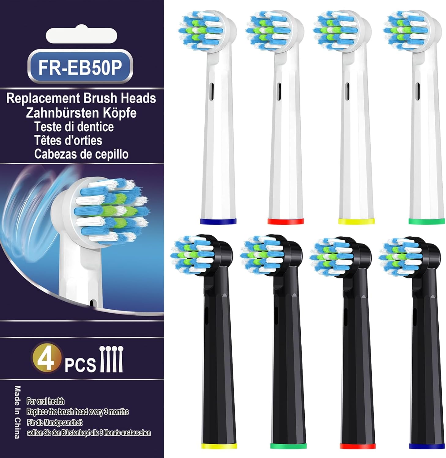 Replacement Toothbrush Heads Compatible with Oral B Pro 1000 Electric Toothbrush,Professional Clean,Gentle on Gums, Brush Head Refills for Genius/Smart/Vitality Series,8 Count