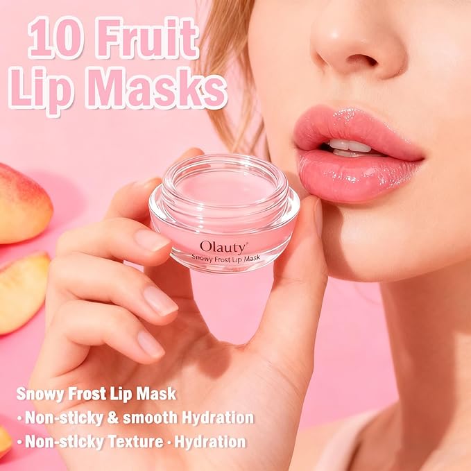 9 PCS Bee Lip Balm Honey Pot,Strawberry,Watermelon,Apple Lime,Cherry,Mint,Grapes,Coconut&Peach Flavors Honey Lip Overnight Lip Balm Bulk,Moisturizing Lip Mask &Preventing Dry,Cracked Lips