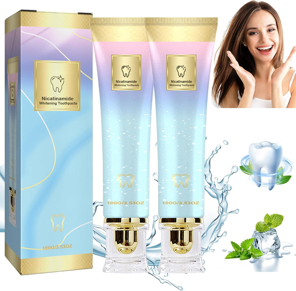 Niacinamide Whitening Toothpaste, Niacinamid Toothpast, Complete Care Toothpaste, Repair and Protect Teeth, Remove Tooth Stains, Fresh Breath(2PCS)