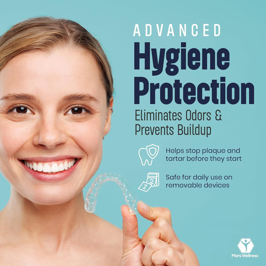 Mars Wellness Retainer Cleaner Tablets - 96 Count Denture Cleaning Tablets, Mouthguard Cleaner, Effectively Removes Odors and Stains, Fresh Oral Hygiene Solution