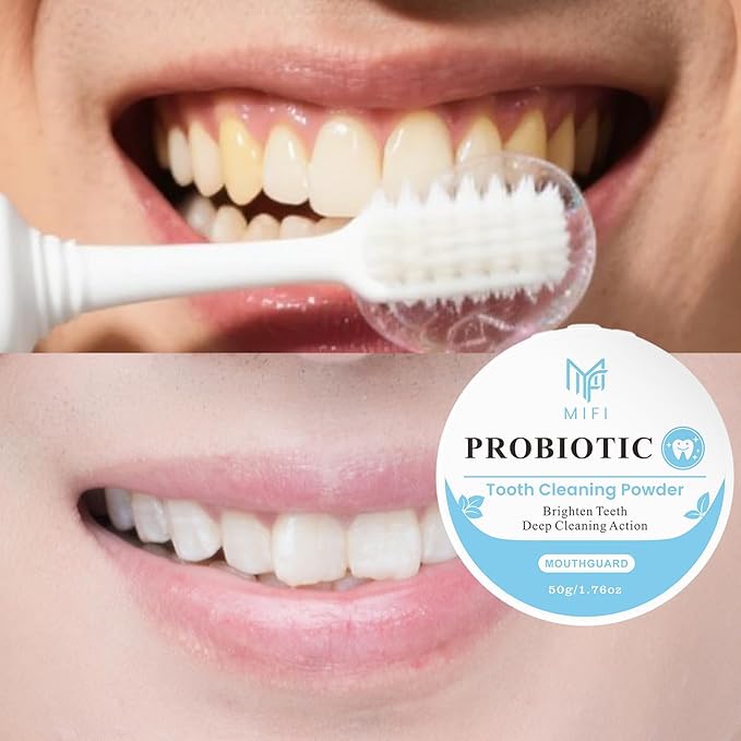 PEGO Adult Tooth Powder, Stain Remover for Teeth - Deep Cleaning Formula, Gentle & Non-Irritating, Effective Plaque Removal, Fresh Breath, Daily Oral Care for Adults (Probiotic)