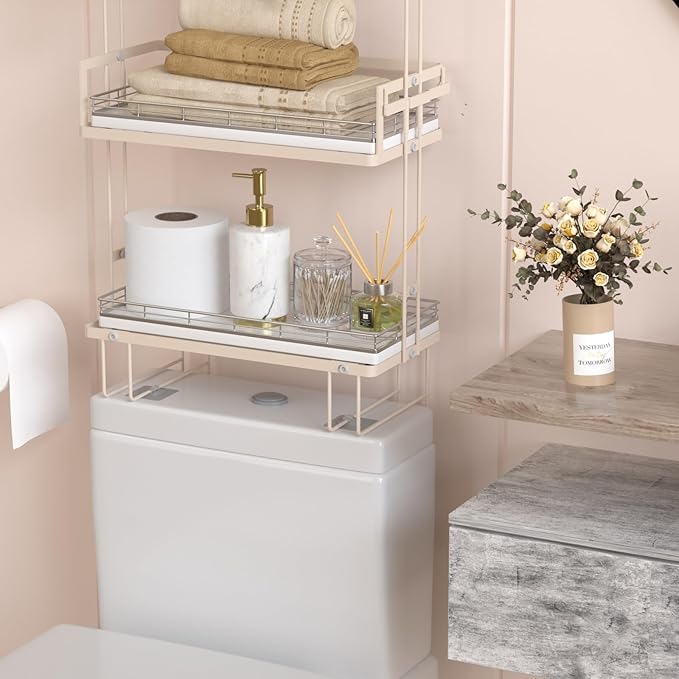 Oak Bathroom Toilet Tank Tray, 13" Wood Back of Toilet Paper Basket Tank Topper Storage, Vanity Tray for Perfume Makeup Candle Toiletry Organizer for Kitchen Coffee Table Silver Tray Decor