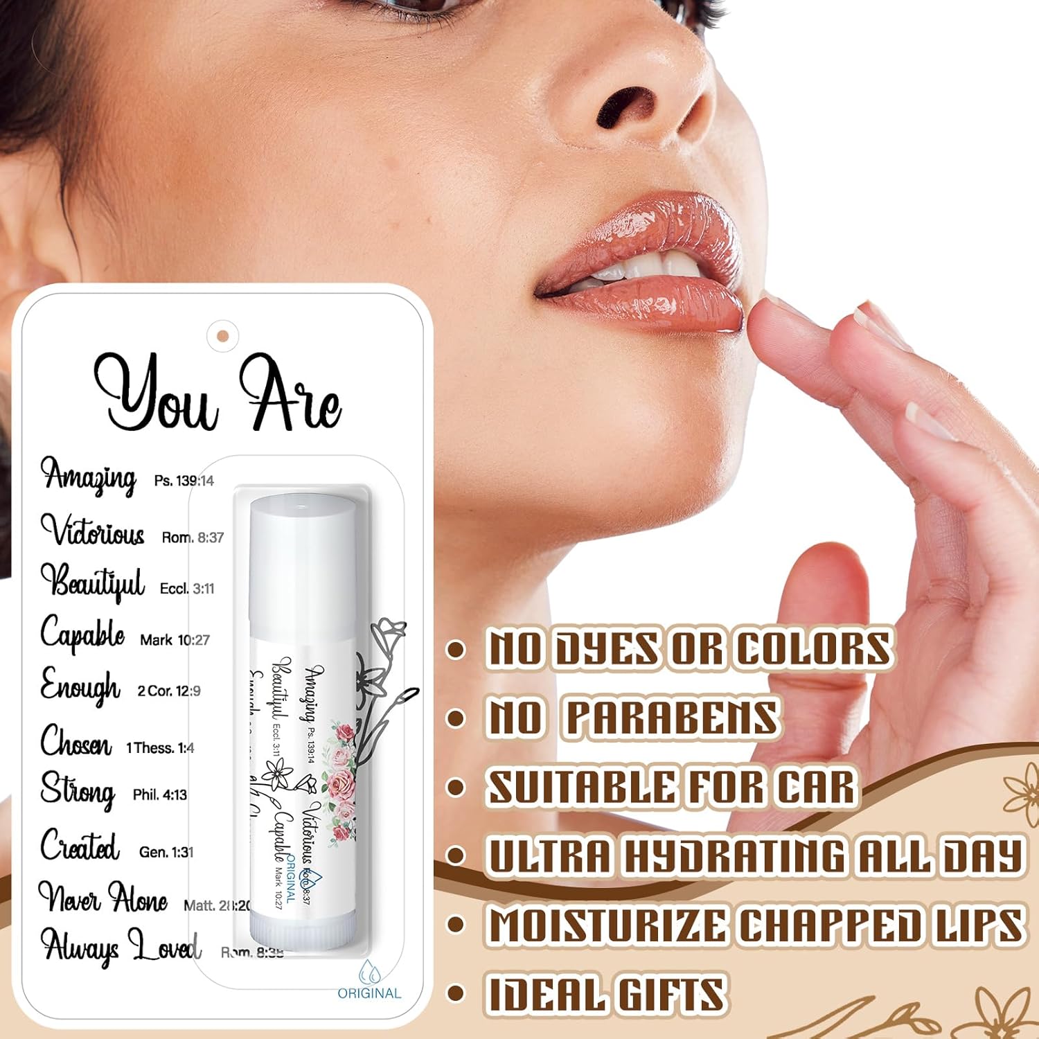 100 Pack Christian Religious Gifts Bulk Bible Verse Lip Balms 5 Flavor for Women Men Christian Religious Church Party Favors with Scripture Inspirational Gifts for Coworkers Staff (Classic)