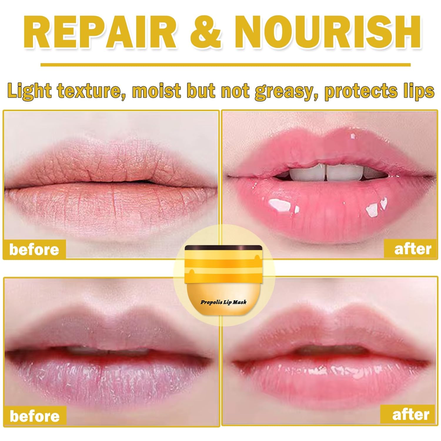 3PCS Bee Lip Balm Honey Pot Honey Strawberry Apple Sleeping Lip Mask Silky Hydrating Bee Lip Balm Lip Mask Overnight LipCare Products(Honey+Strawberry+Apple Lime)