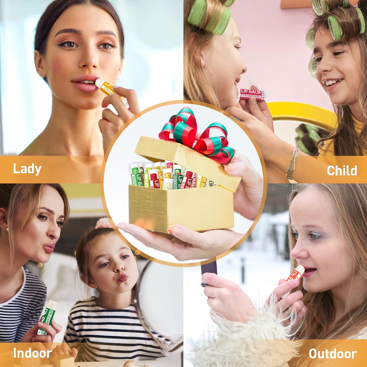 DMSKY 36 Pack Lip Balm, Natural Lip Balm Bulk with Vitamin E and Coconut Oil, Moisturizing Lip Care Product for Dry Cracked Lips- 12 Flavors