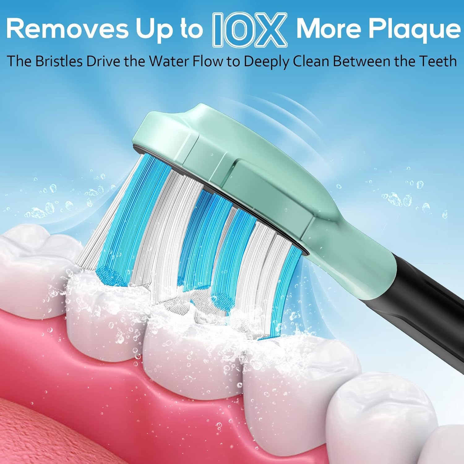 Aoremon Replacement Toothbrush Heads for Philips Sonicare C3 Premium Plaque Control HX9044/65 G3 Gum Care HX9054/65 W3 4100 5100 6100 7500 C1 C2 Flexcare Diamondclean HealthyWhite, 6 Count, Black