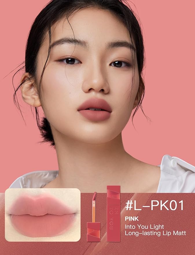 INTO YOU Matte Lipstick Velvet Lip Stain Lip Mud Long Lasting Waterproof Lip Stain Lip Gloss Makeup Moisturizing Lipstick for Women(L-Pk01)